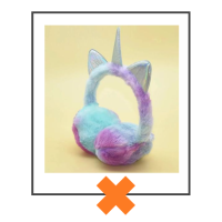 Oorwarmers unicorn regenboog paars